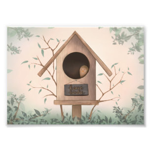 Home Birdie - Woodland Birdhouse 5x7 Print