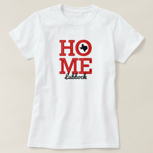 HOME - Bold Letters & Texas Shape Raider Red T-Shirt