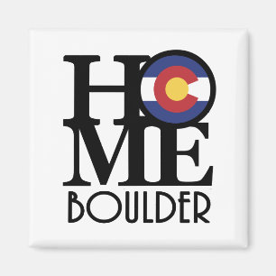 HOME Boulder Colorado Stone Magnet