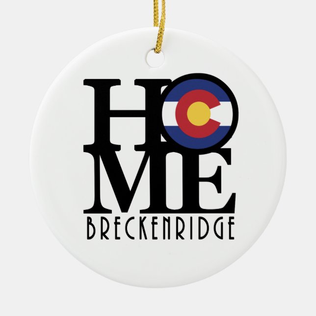 HOME Breckenridge CO Ceramic Tree Decoration (Front)