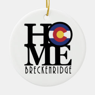 HOME Breckenridge Colorado Ceramic Tree Decoration