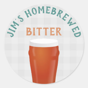 Home-brewed Bitter Classic Round Sticker
