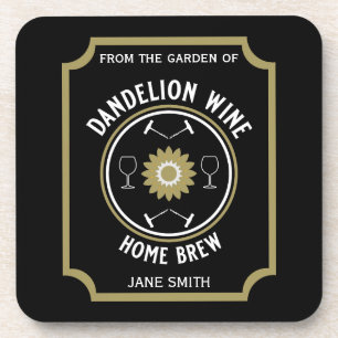 Home Brewed Dandelion Wine Custom Coaster