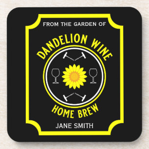 Home Brewed Dandelion Wine Custom Coaster