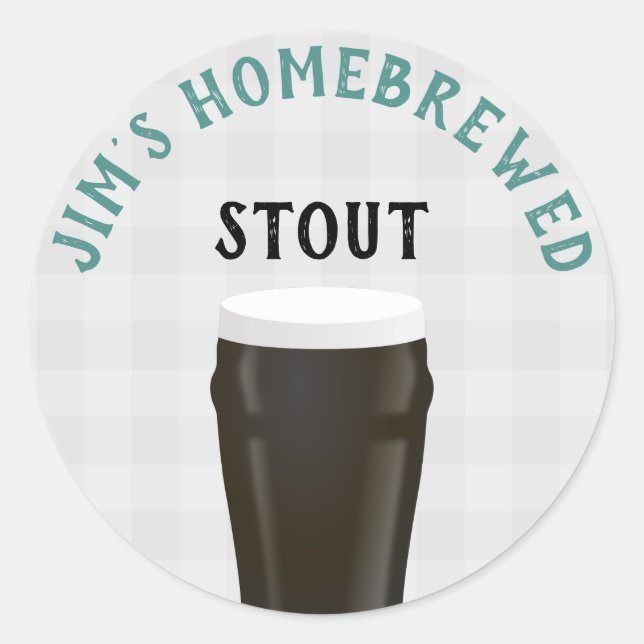 Home-brewed Stout Classic Round Sticker (Front)