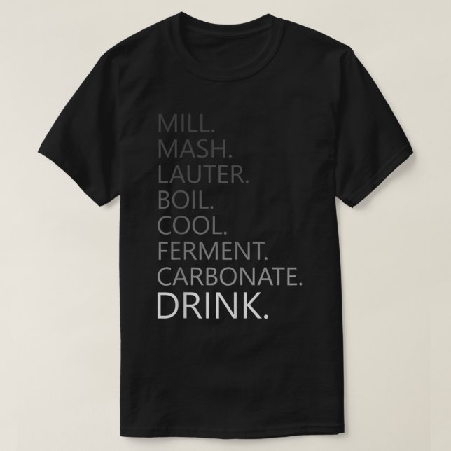 Home Brewing Craft Beer Steps T-Shirt (Design Front)