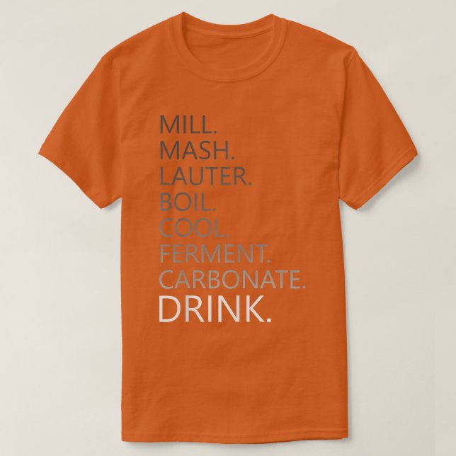Home Brewing Craft Beer Steps  T-Shirt (Design Front)