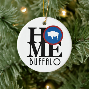 HOME Buffalo Wyoming Ceramic Tree Decoration