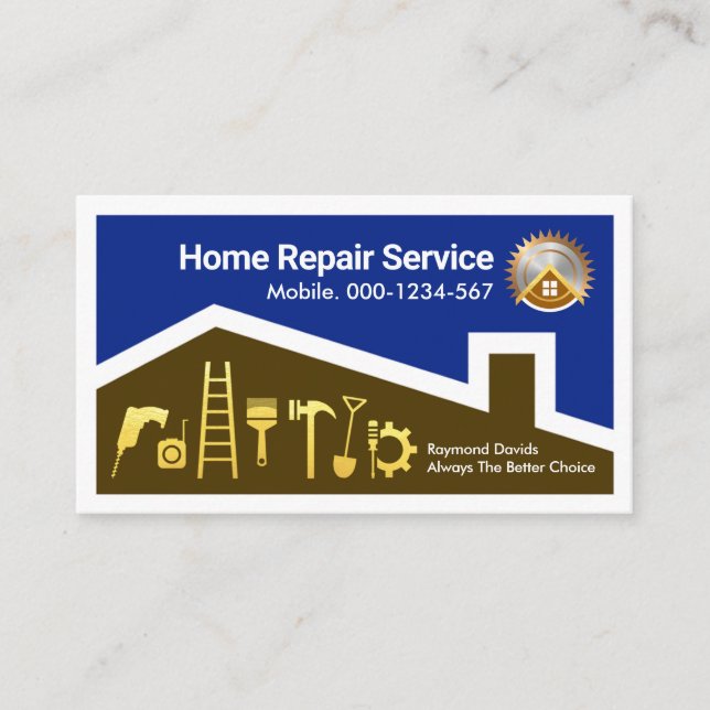 Home Building Handyman Frame Business Card (Front)