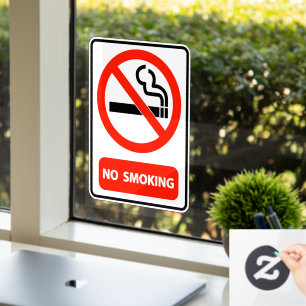 Home Business Office No Smoking  Window Cling