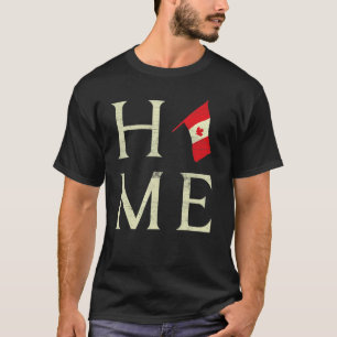 Home Canada Day Maple Proud Canadian Flag Canada F T-Shirt