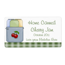 Home Canned Cherry Jam Jar Label (Personalise)