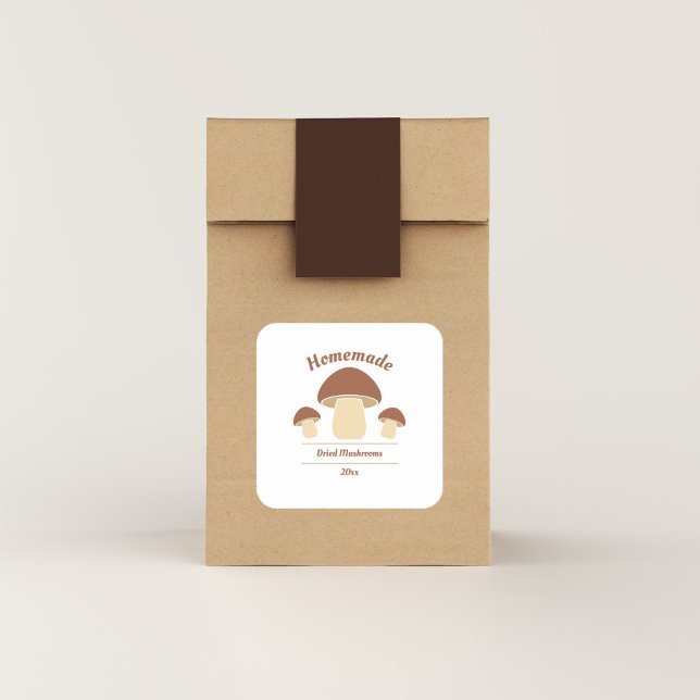 Home-canned or Dried Mushrooms Label Sticker (Dried Mushrooms Label Sticker)