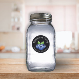 Home Canning Business Blueberry Syrup Food Label 