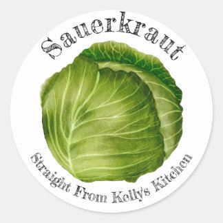 Home Canning Business Cabbage Sauerkraut Food Classic Round Sticker