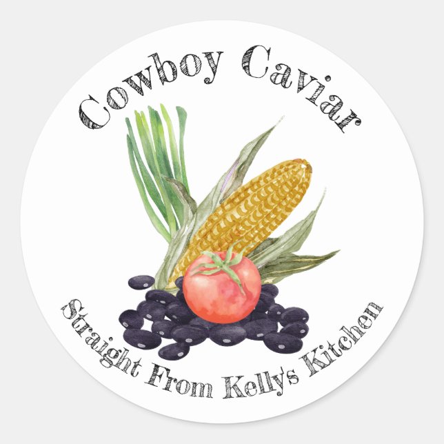 Home Canning Business Cowboy Caviar Food Label (Front)