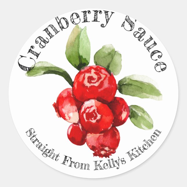 Home Canning Business Cranberry Sauce Food Label (Front)