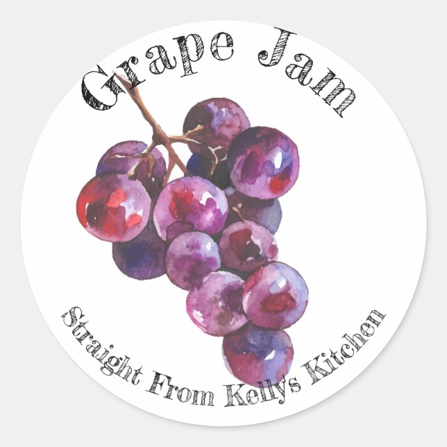 Home Canning Business Grape Jam Food Label (Front)