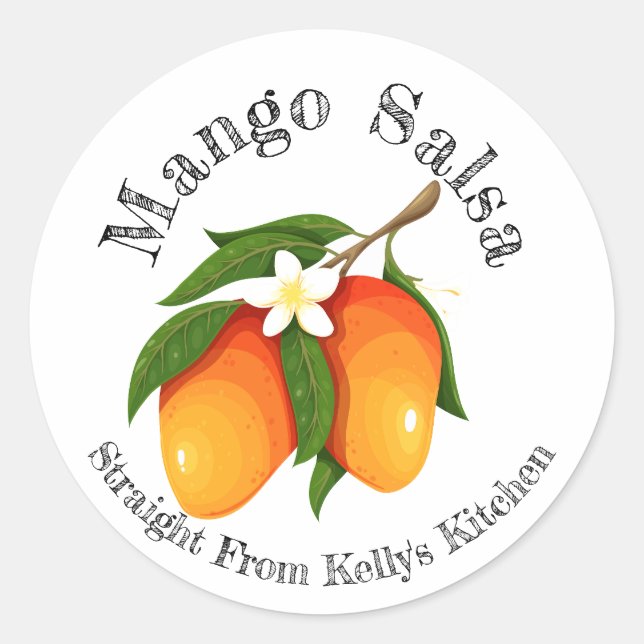 Home Canning Business Mango Salsa Food Label (Front)