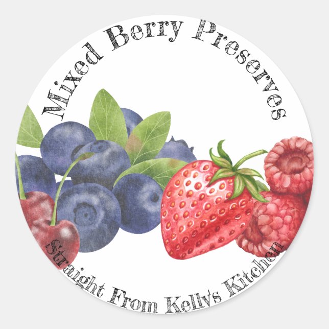 Home Canning Business Mixed Berry Food Label (Front)