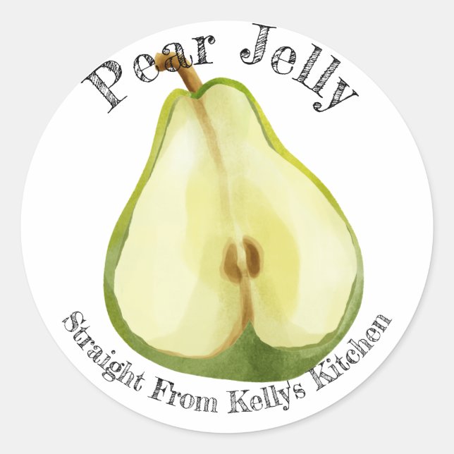 Home Canning Business Pear Jelly Food Label (Front)