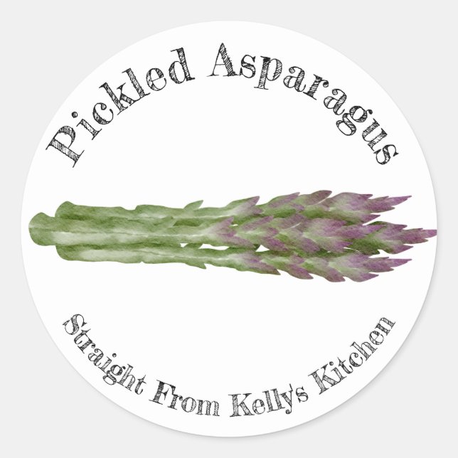 Home Canning Business Pickled Asparagus Food Label (Front)