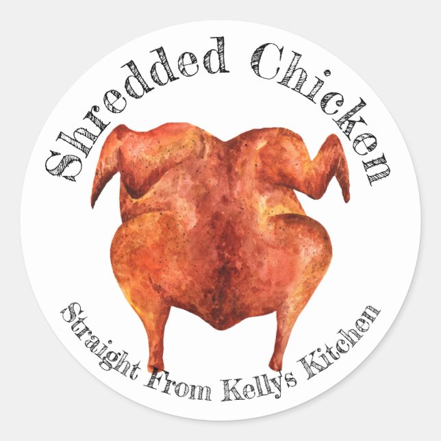 Home Canning Business Shredded Chicken Food Label (Front)