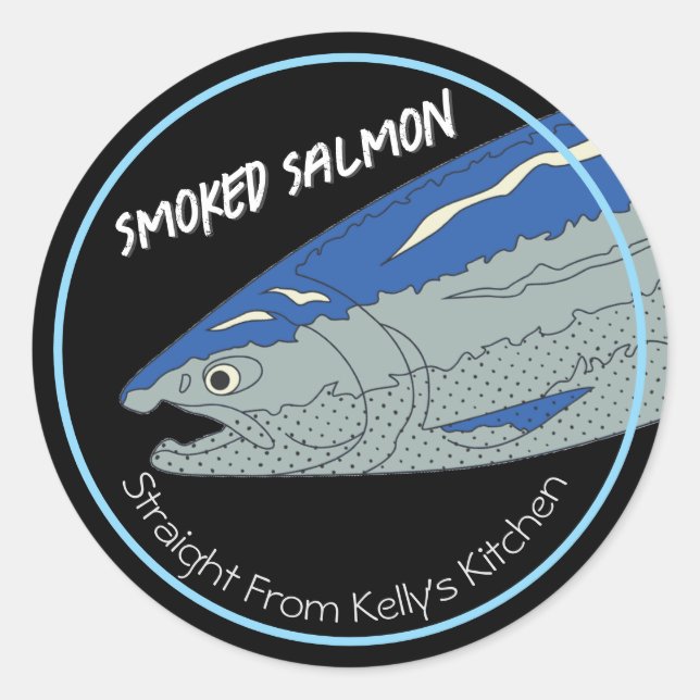 Home Canning Business Smoked Salmon Modern Label (Front)