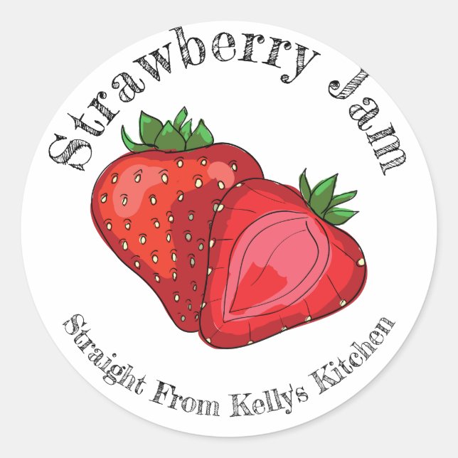 Home Canning Business Strawberry Jam Food Label (Front)