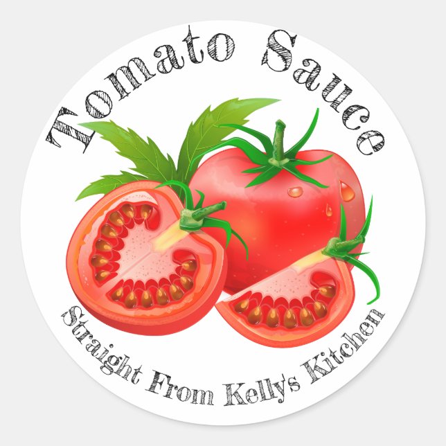 Home Canning Business Tomato Sauce Food Label (Front)