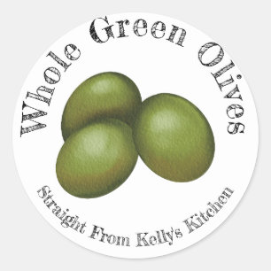 Home Canning Business Whole Green Olive Food Label