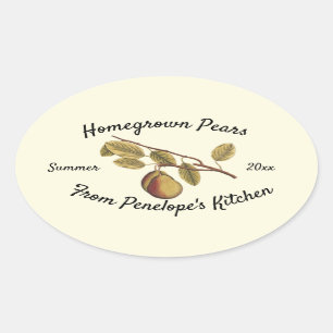Home Canning Fruit Label Vintage Pears Your Name