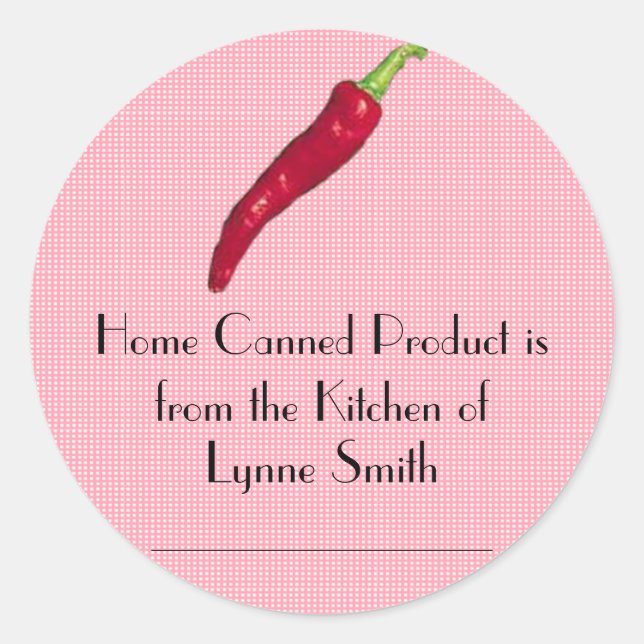 Home Canning Labels -- with a Hot Red Pepper (Front)