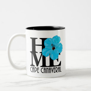 HOME Cape Canaveral Florida Blue Hibiscus 11 oz Two-Tone Coffee Mug