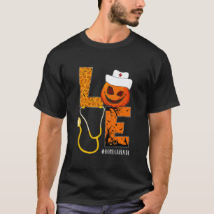 Home Care Aide Love Nurse Life Halloween Pumpkin C T-Shirt