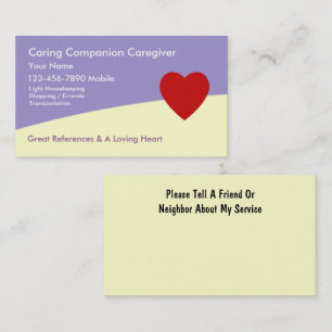 Home Caregiver Business Cards