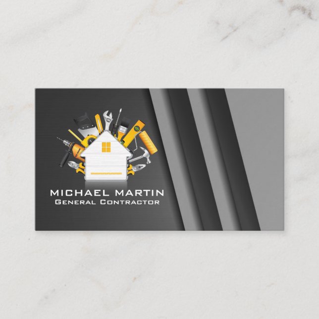 Home Carpentry Tools | General Contractor Business Card (Front)