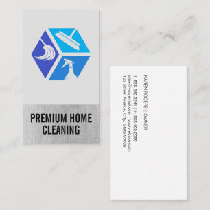 Home Cleaners   Maid   Mop Broom Spray Bottle Business Card