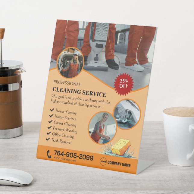 Home Cleaning Custom Pedestal Sign (In SItu)