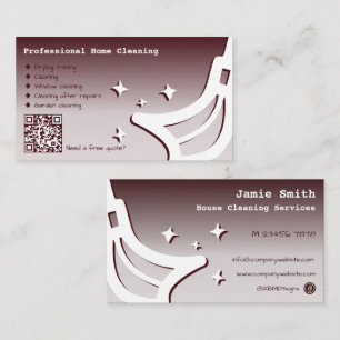 Home Cleaning Service Red Business Card