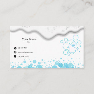 Home Cleaning Service Soap Bubbles Business Card