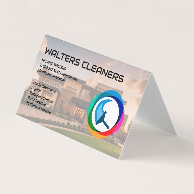 Home Cleaning Services | House Living Room Business Card (Front)