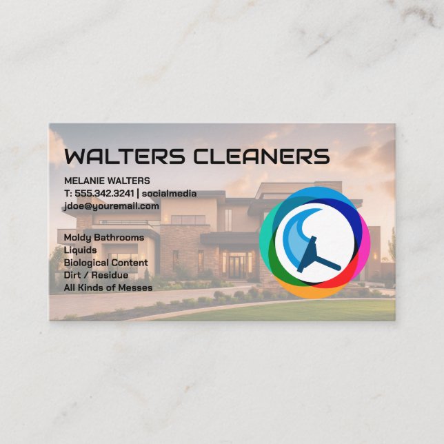 Home Cleaning Services | House Living Room Business Card (Front)