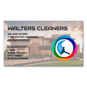 Home Cleaning Services   House Living Room Magnetic Business Card