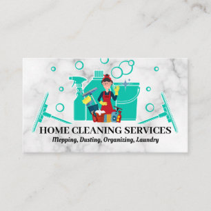 Home Cleaning Supplies Janitor Business Card