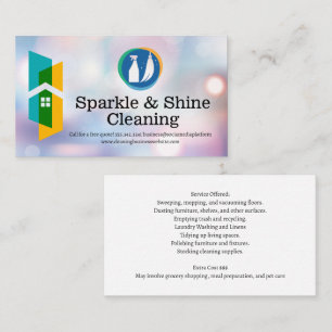 Home Cleaning Tools   Blurred Boke Background Business Card