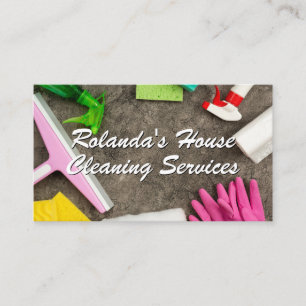 Home Cleaning Tools Maid Services Business Card