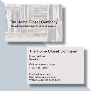 Home Closet Remodeling And Organizing Business Card