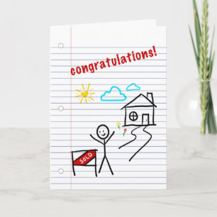 home congratulations notebook paper sketches holiday card