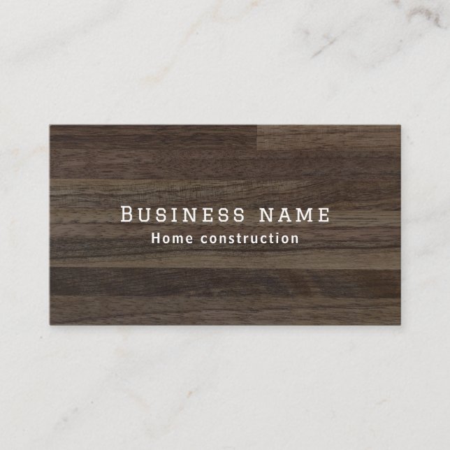 Home Construction Carpenter Wood business card (Front)